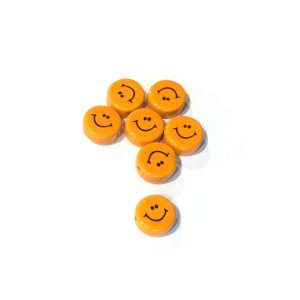 ceramic disc - orange happy face