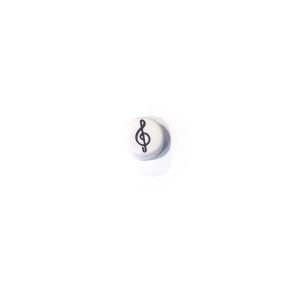 ceramic disc - treble clef bead