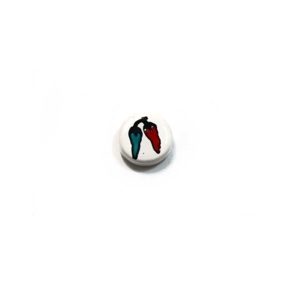 ceramic disc - chilli peppers bead
