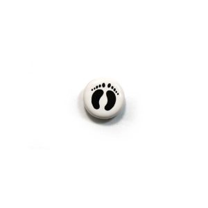 ceramic disc - footprints bead