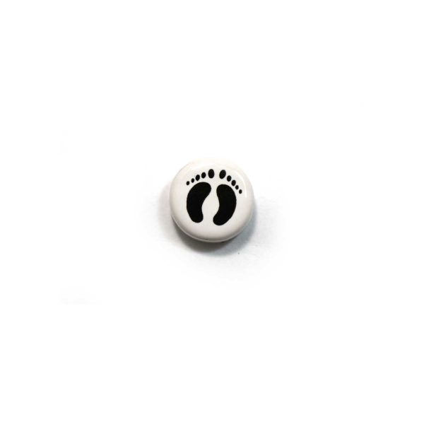 ceramic disc - footprints bead