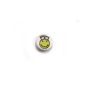 ceramic disc - nurse smiley face bead