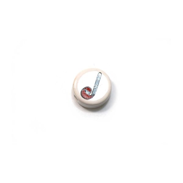 ceramic disc - party horn bead