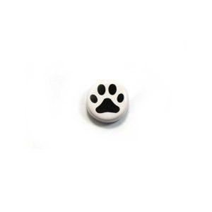 ceramic disc - paw print bead