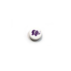 ceramic disc - purple elephant bead