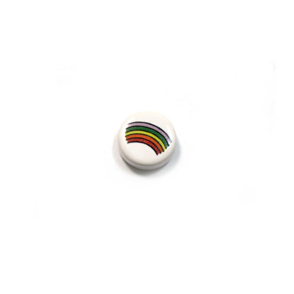 ceramic disc - rainbow bead