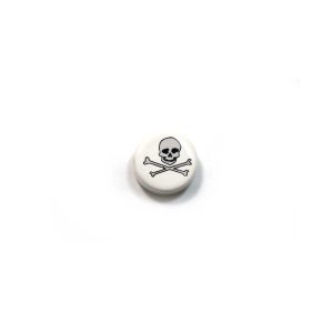 ceramic disc - skull bead