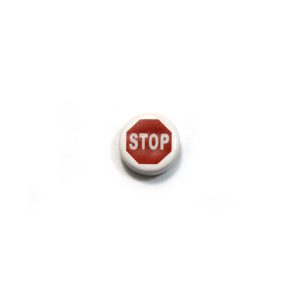 ceramic disc - stop sign bead