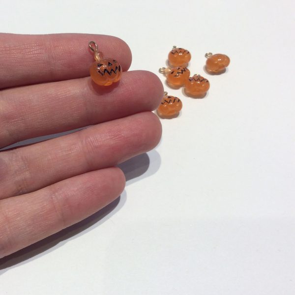 pumpkin charms - showing scale