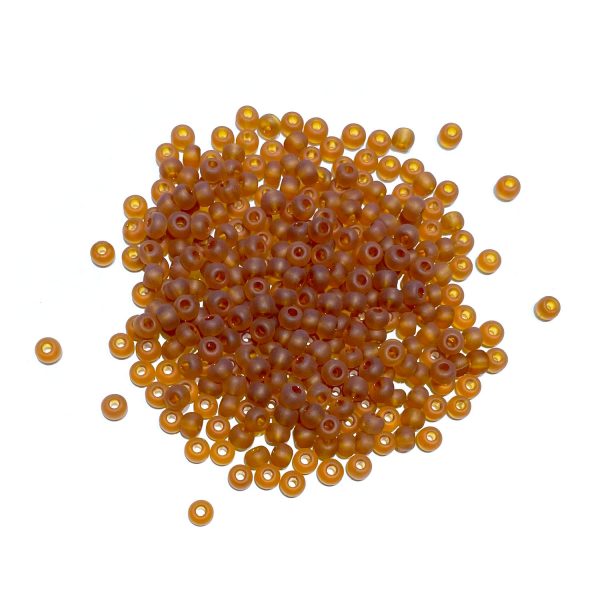 seed beads - dark topaz transparent matte