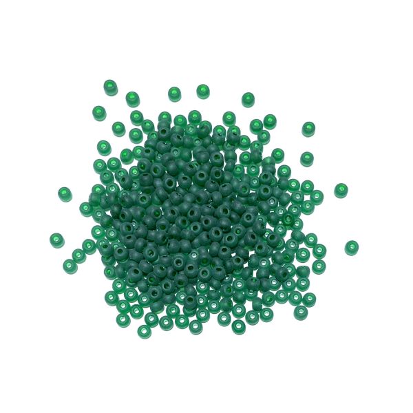 seed beads - green matte transparent