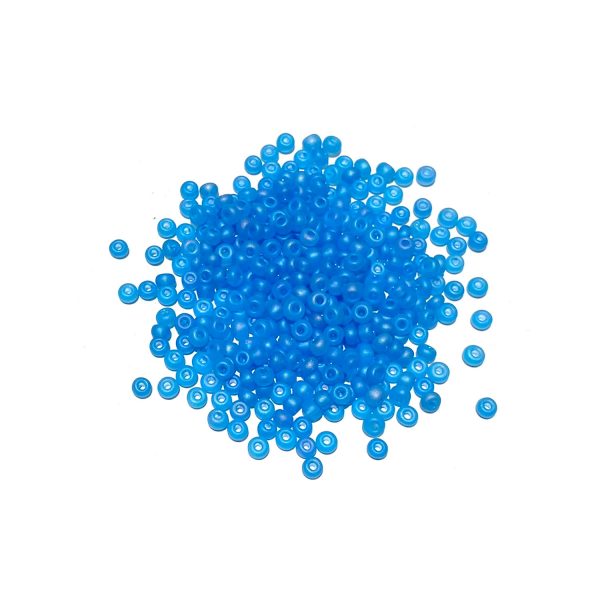 seed beads - matte dark aqua transparent AB (size 6)