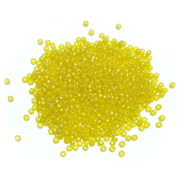 seed beads - matte transparent AB light yellow