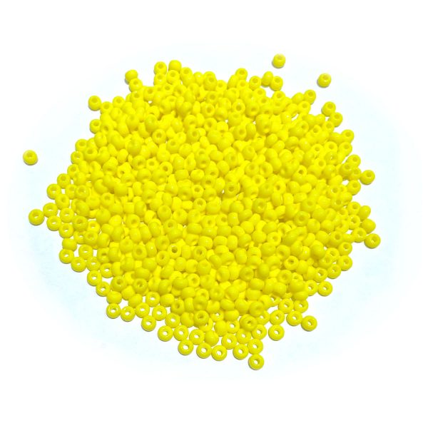 seed beads - opaque lemon yellow