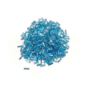 seed beads - silverlined aqua bugle