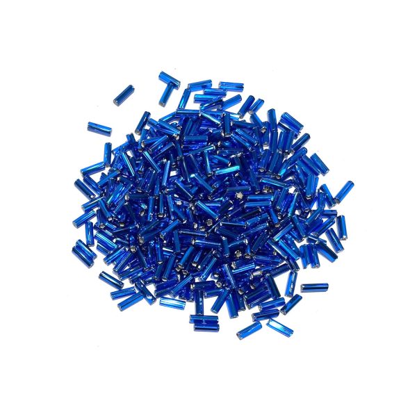 seed beads - silverlined capri blue bugle