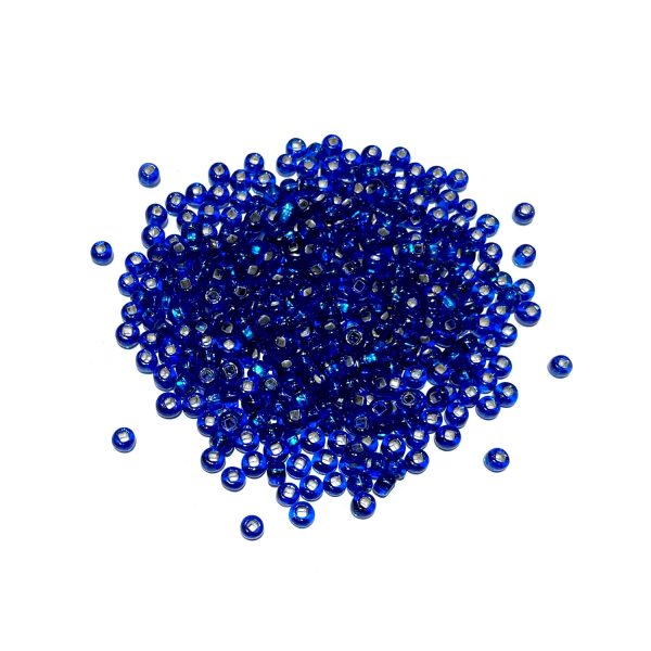 seed beads - silverlined capri blue (size 6)