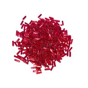 seed beads - silverlined light red bugle