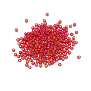 seed beads - silverlined matte red AB