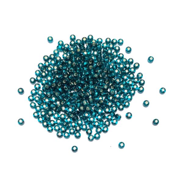 seed beads - silverlined teal