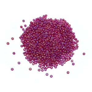 seed beads - transparent AB dark red matte