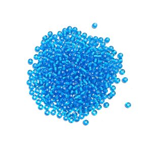 seed beads - white lined aqua