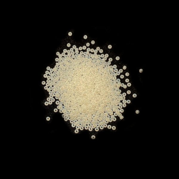 seed beads- white pearlized