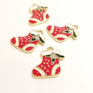 Christmas stocking with crystal holly berries