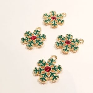 Gold plated snowflake green