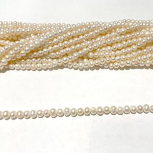 4mm cream potato pearl strand