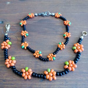 pumpkin daisy chain bracelets